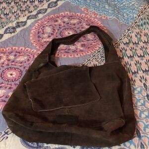 Pre-loved Haute Hippie Genuine Suede Bag w/Leather Pouch